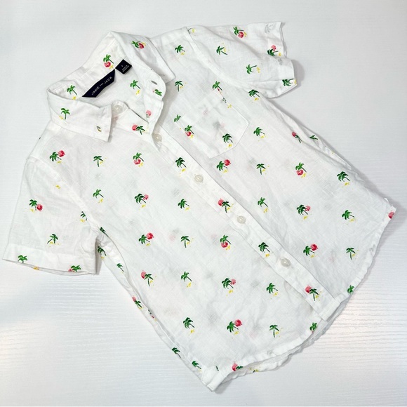 Janie and Jack Palm Tree Linen Shirt - Picture 5 of 12
